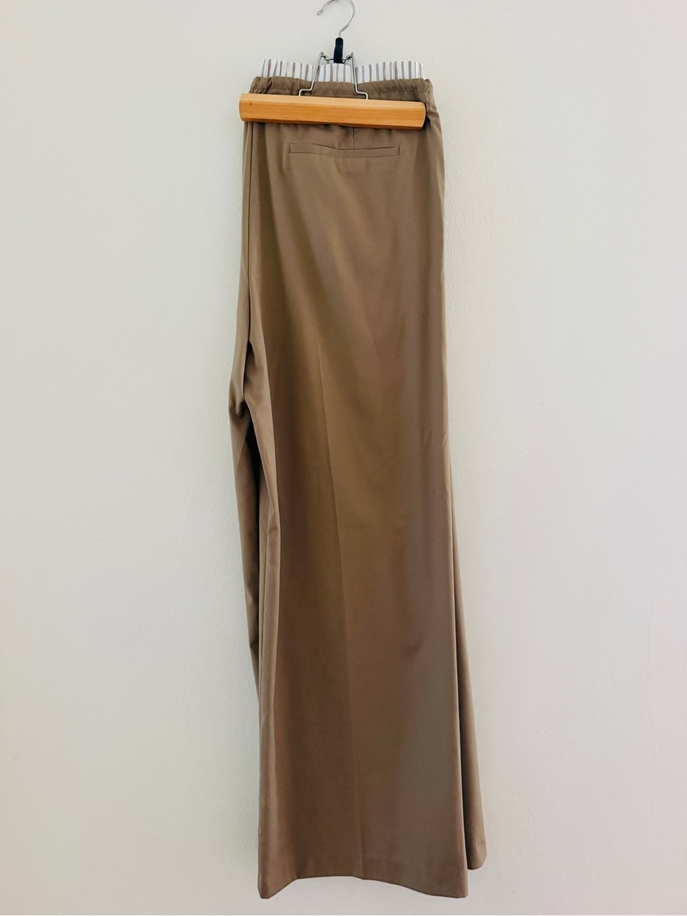 Zara Women’s Tan drawstring Relaxed-Fit Trouser Pants sz M